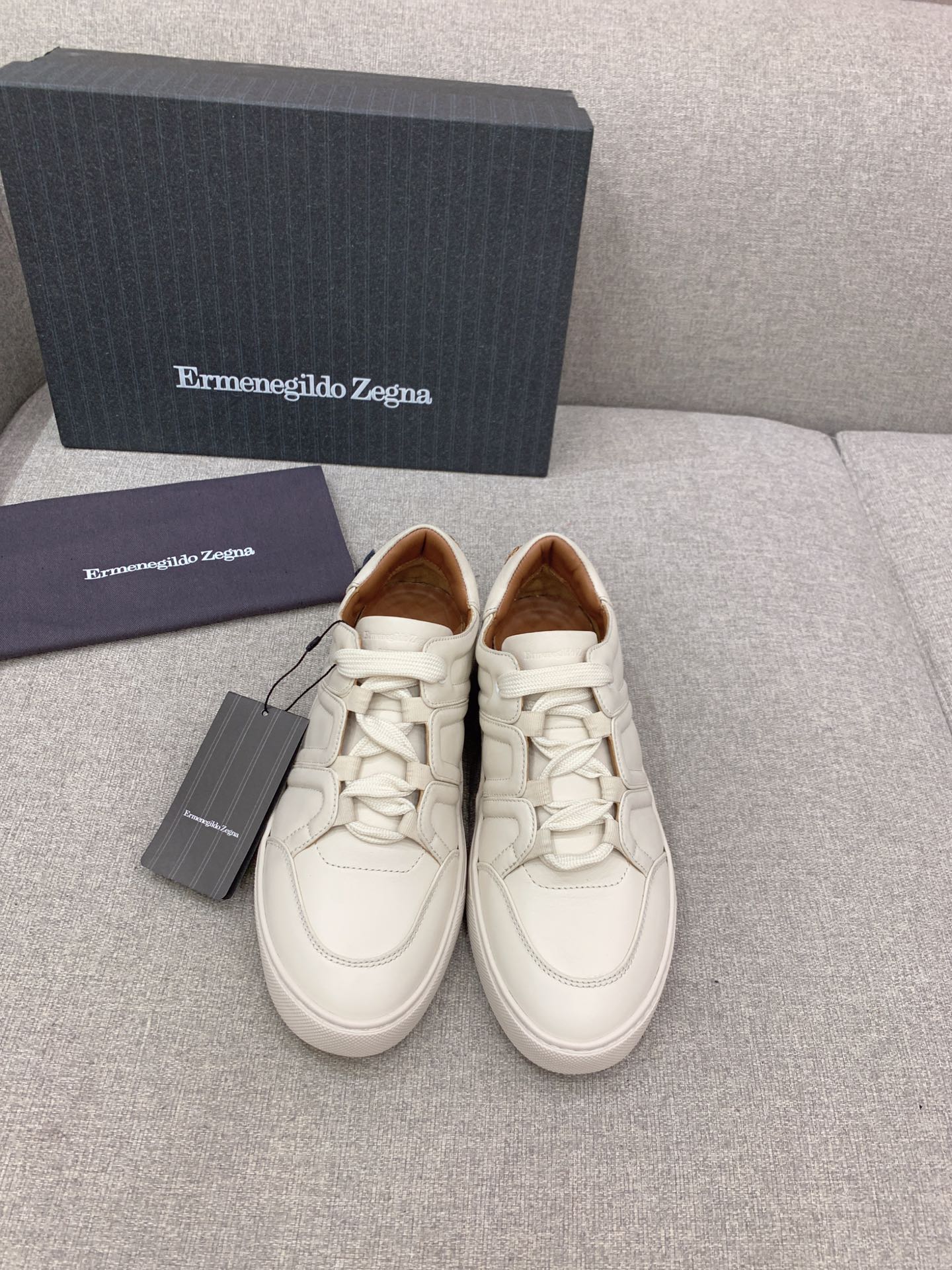 Ermenegildo Zegna Men’s Sheepskin Leisure Shoes, Sizes 39-43-44 - 图片 1