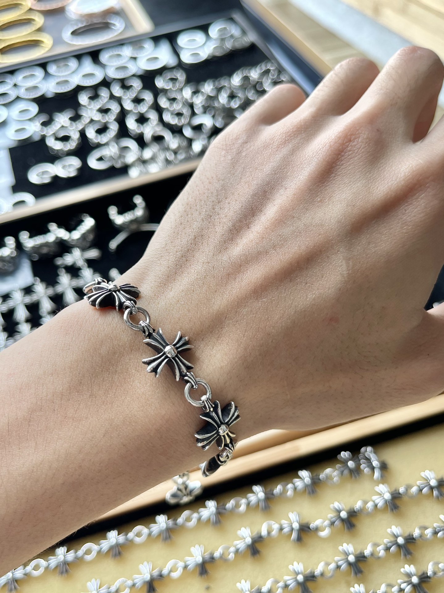 Chrome Hearts 克罗心 九节十字手链