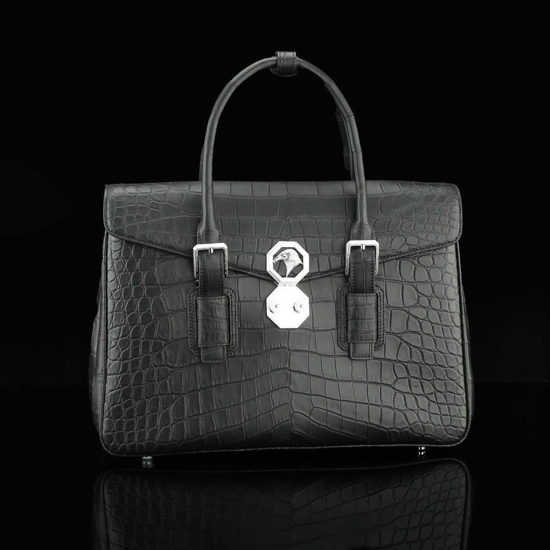 实拍图📸 国产水染雾面鳄鱼肚皮🐊🐊公文包💼⚠️纯钢五金 ⚠️【内里配头层牛皮】 尺寸 39*29*10