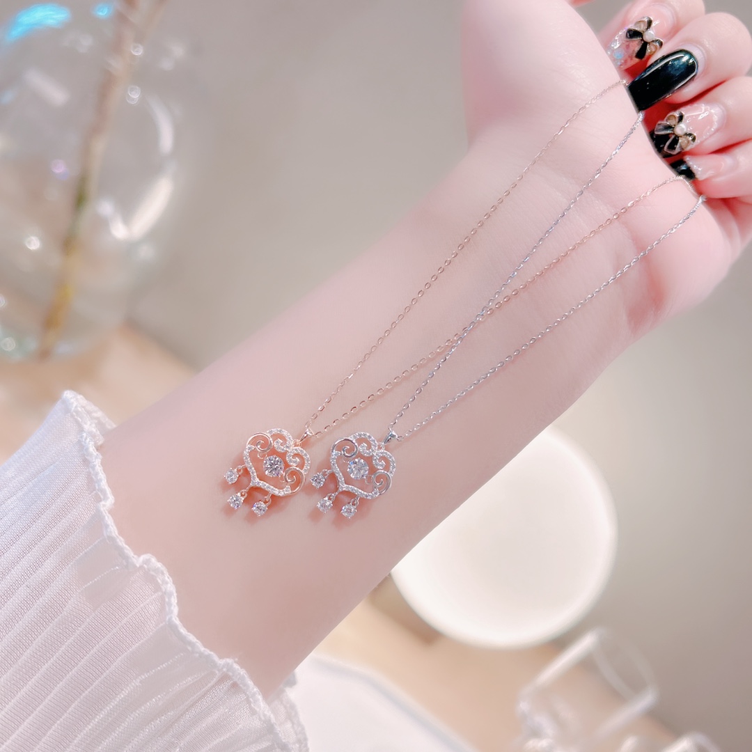 可愛い低アレルギー銀ネックレスゴールド プロポーズ