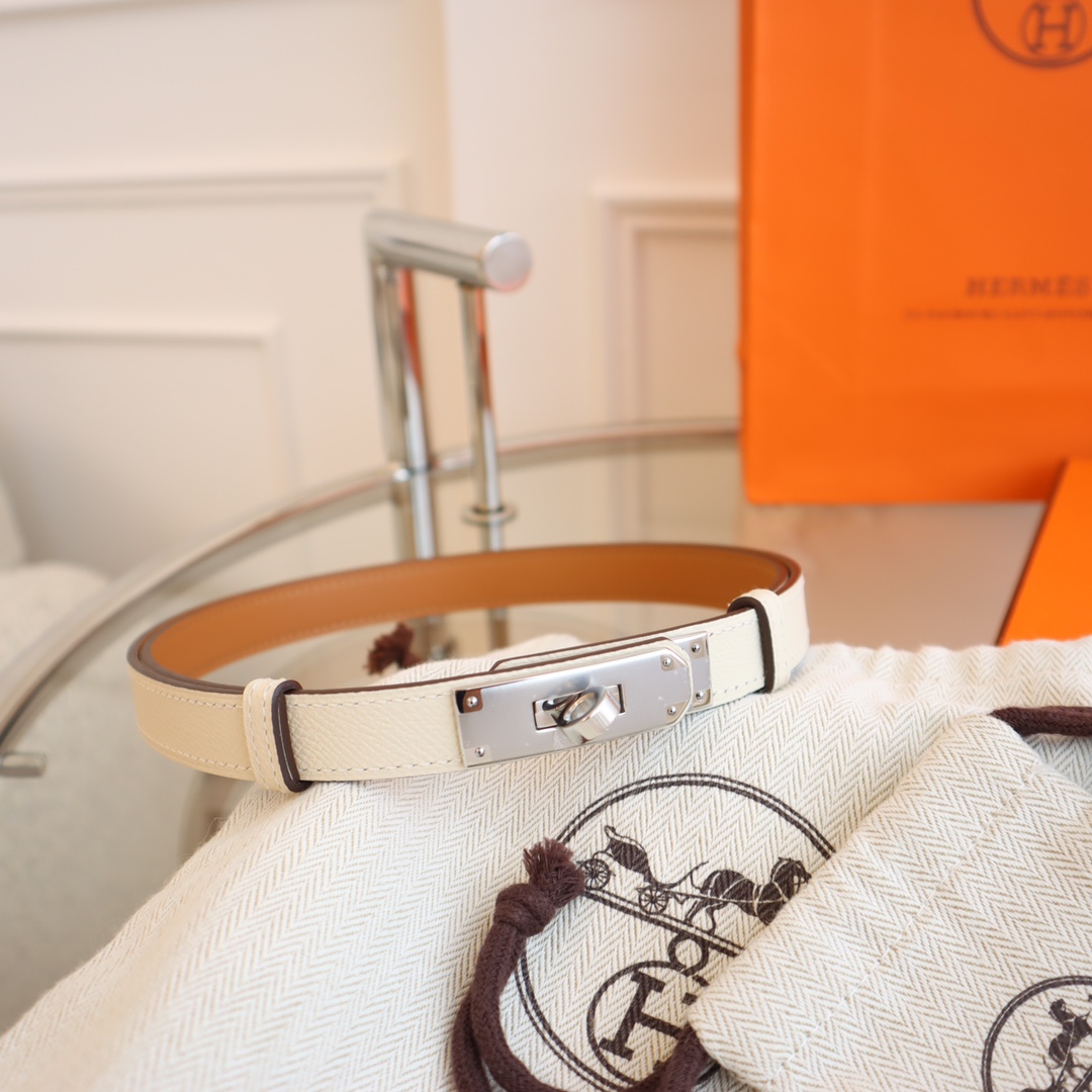 Hermès 凯利女款皮带，EPSOM进口小牛皮，圆型转动扣，长度可调节，一带通用码，百搭，宽度 1.8cm