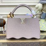 Louis Vuitton LV Capucines Bags Handbags Purple White Taurillon Shell Mini M22122