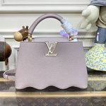 Louis Vuitton LV Capucines Bags Handbags Purple White Taurillon Shell Mini M22122
