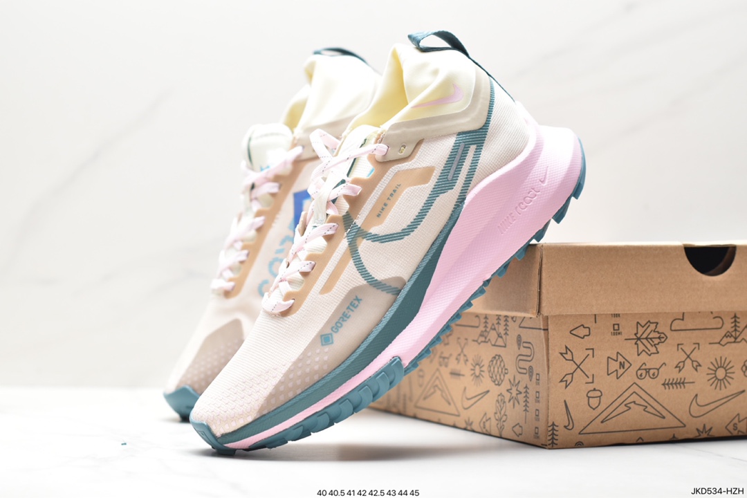 Nike React Pecasus Trail 4 GORE-TEX Pegasus running shoes ”Network White Light Green Purple Yellow” DJ7926-800