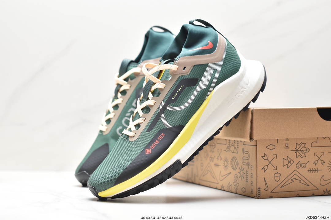 Nike React Pecasus Trail 4 GORE-TEX Pegasus running shoes ”Network White Light Green Purple Yellow” DJ7926-800