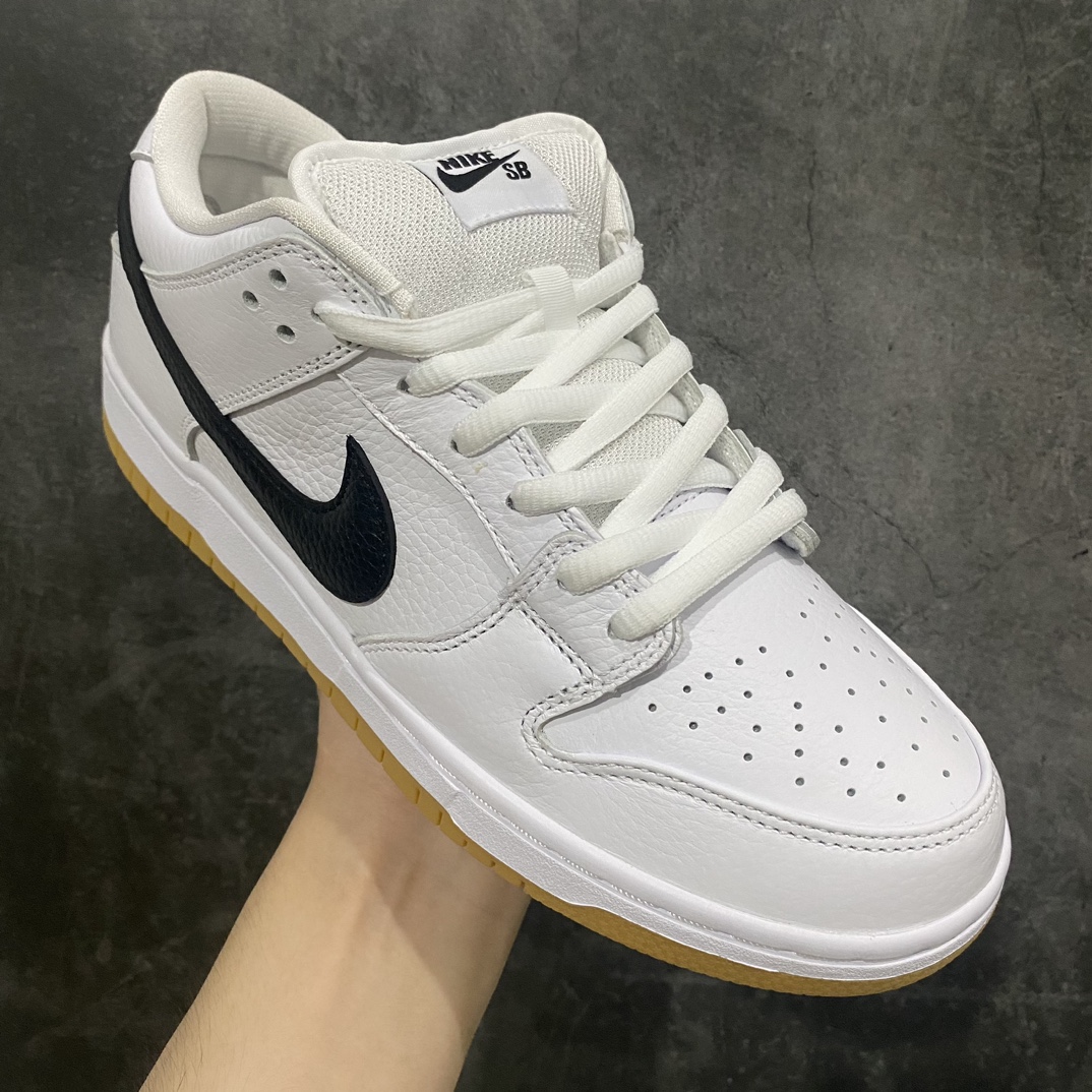 N version pure original Dunk SB Low White Gum white black hook raw rubber bottom CD2563-101