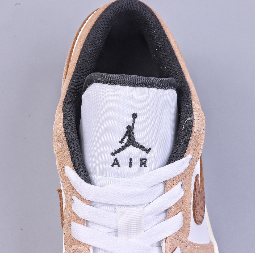 Air Jordan 1 Low AJ1 Joe 1 white and yellow cracked low-top cultural casual sneakers DZ4130-201