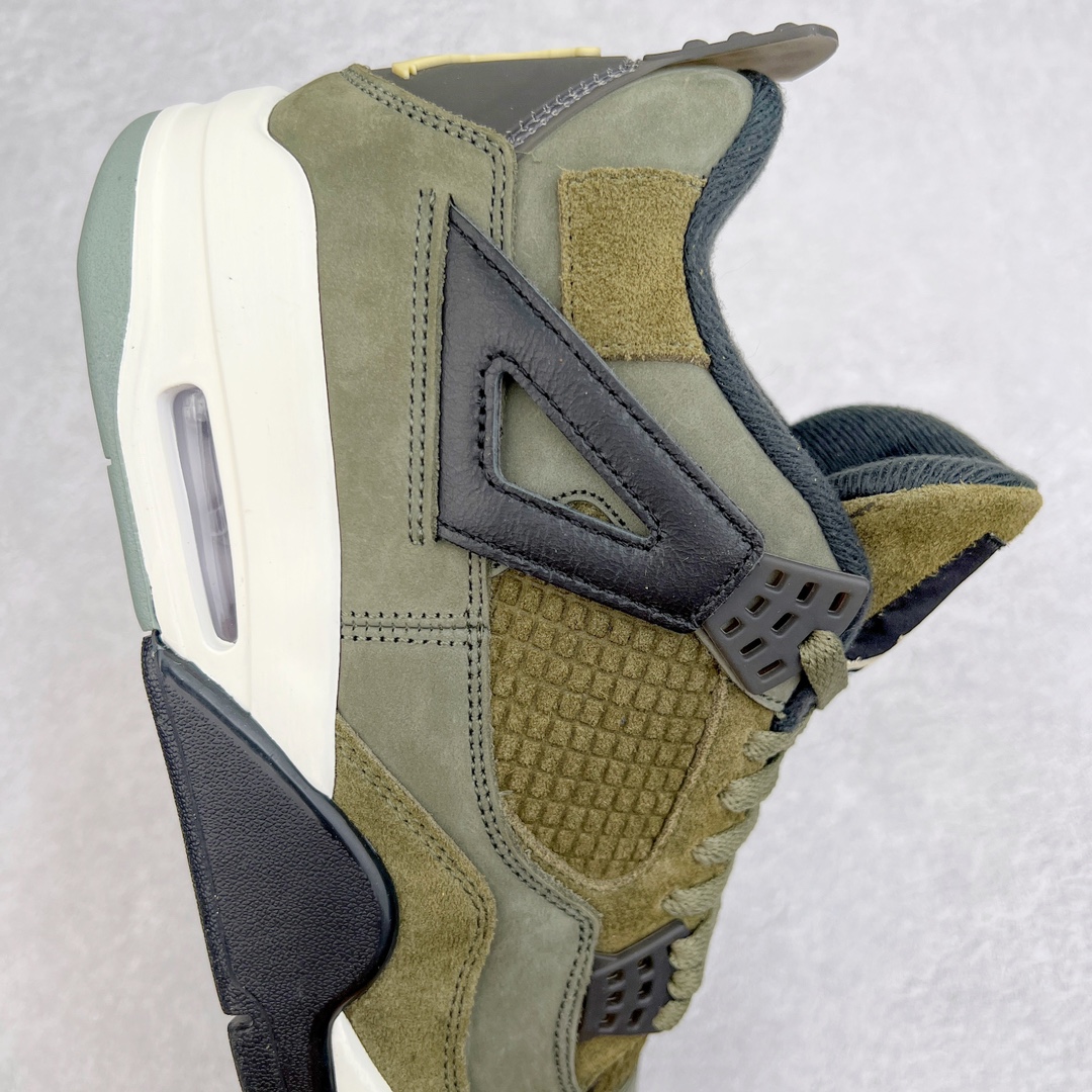 图片[6]-＃K版纯原 Air Jordan AJ4 Retro \\\”Olive Canvas\\\” 军绿色 FB9927-200 全新升级改良 原鞋原楦原纸板同源开发 完美呈现乔4的版型 内侧正确双色网格 还原细节 原厂皮料 正确气垫颜色 正确网格工艺 正确拉帮工艺 全鞋原装材料制作 原档案原模具打造 支持全方位与正品对比 尺码：40 40.5 41 42 42.5 43 44 44.5 45 46 47.5-选品中心