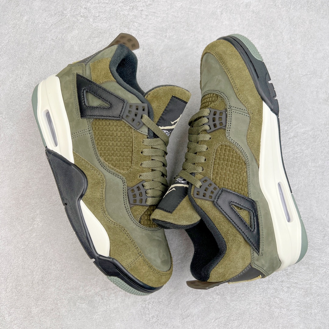 图片[3]-＃K版纯原 Air Jordan AJ4 Retro \\\”Olive Canvas\\\” 军绿色 FB9927-200 全新升级改良 原鞋原楦原纸板同源开发 完美呈现乔4的版型 内侧正确双色网格 还原细节 原厂皮料 正确气垫颜色 正确网格工艺 正确拉帮工艺 全鞋原装材料制作 原档案原模具打造 支持全方位与正品对比 尺码：40 40.5 41 42 42.5 43 44 44.5 45 46 47.5-选品中心