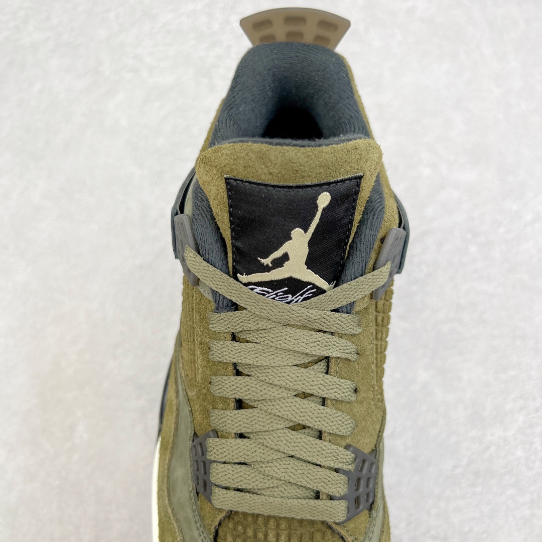 图片[5]-＃K版纯原 Air Jordan AJ4 Retro \\\”Olive Canvas\\\” 军绿色 FB9927-200 全新升级改良 原鞋原楦原纸板同源开发 完美呈现乔4的版型 内侧正确双色网格 还原细节 原厂皮料 正确气垫颜色 正确网格工艺 正确拉帮工艺 全鞋原装材料制作 原档案原模具打造 支持全方位与正品对比 尺码：40 40.5 41 42 42.5 43 44 44.5 45 46 47.5-选品中心
