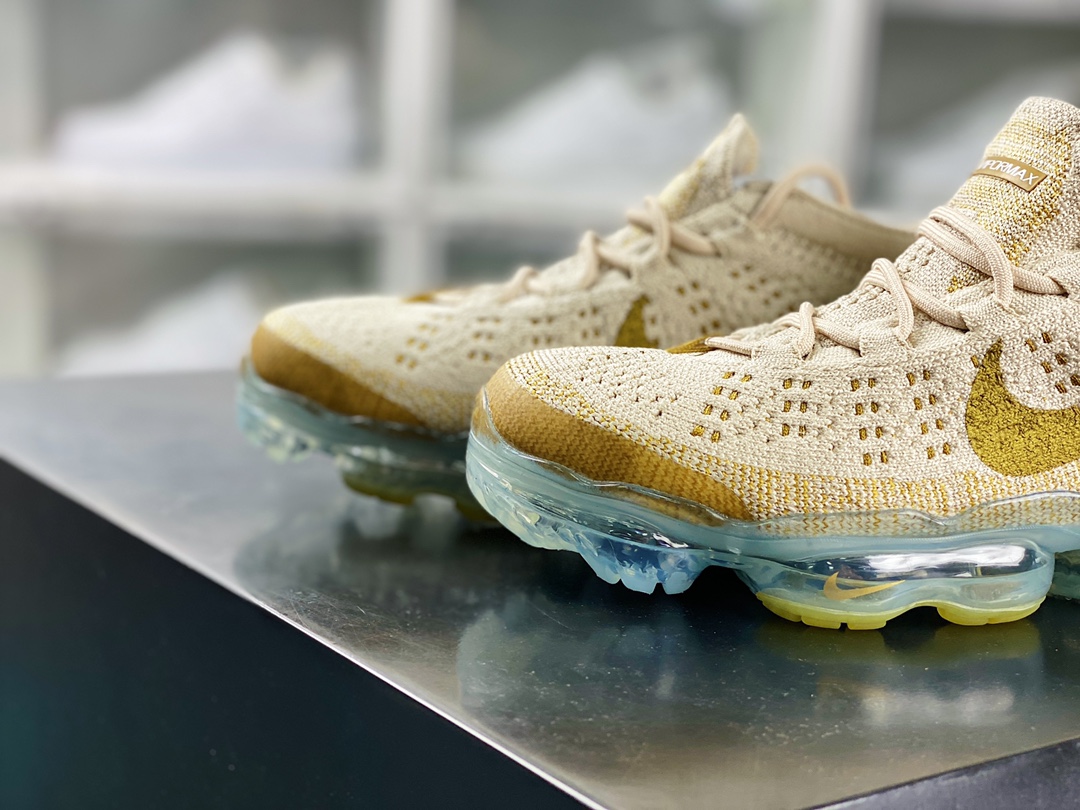 Air VaporMax 2023 Flyknit FK”Tan” 2023 Air Cushion Jogging Shoes ”Light Khaki Gilded Hook” DV1678-100