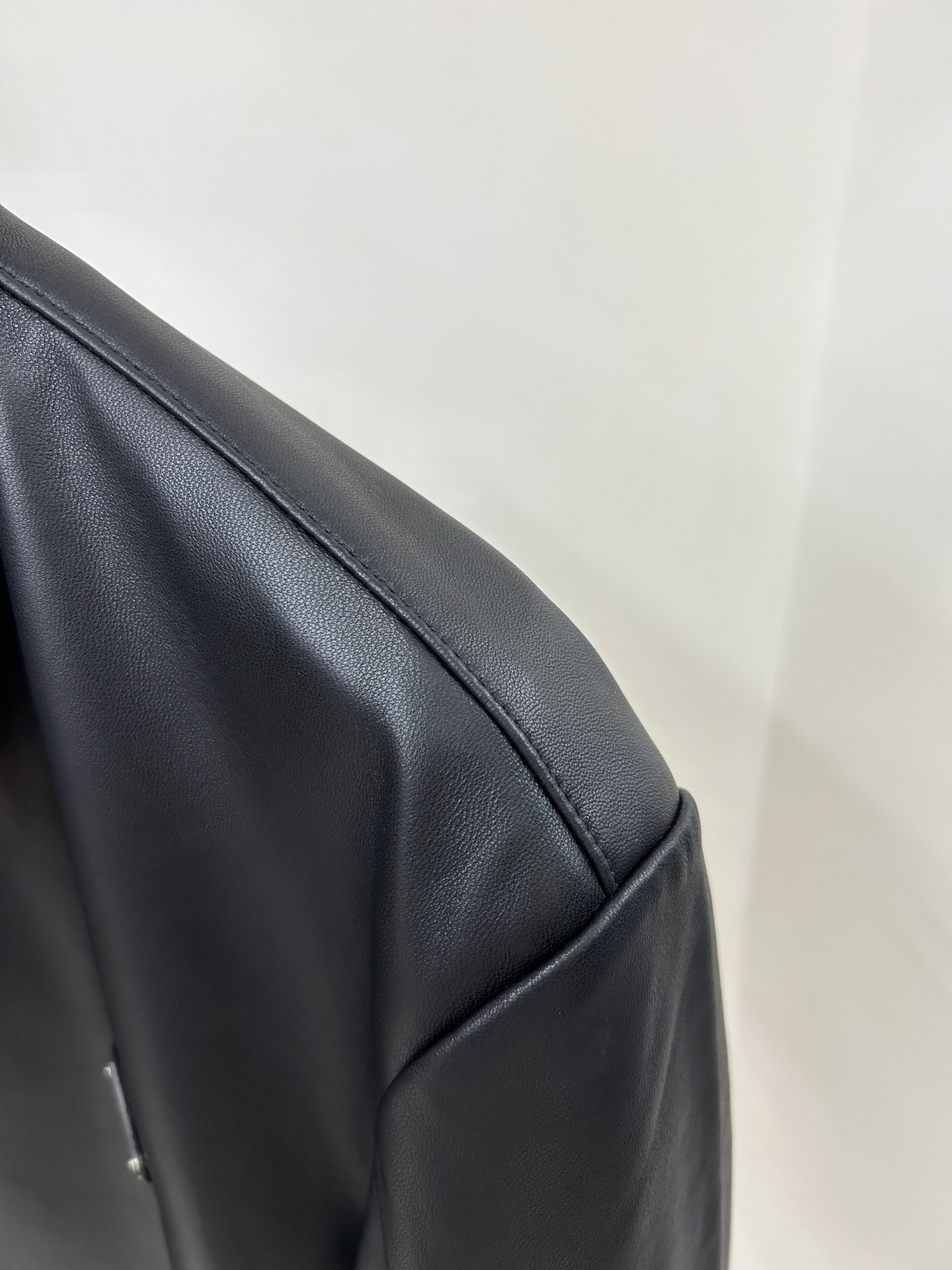 Prada Triangle Logo Leather Shirt Jacket