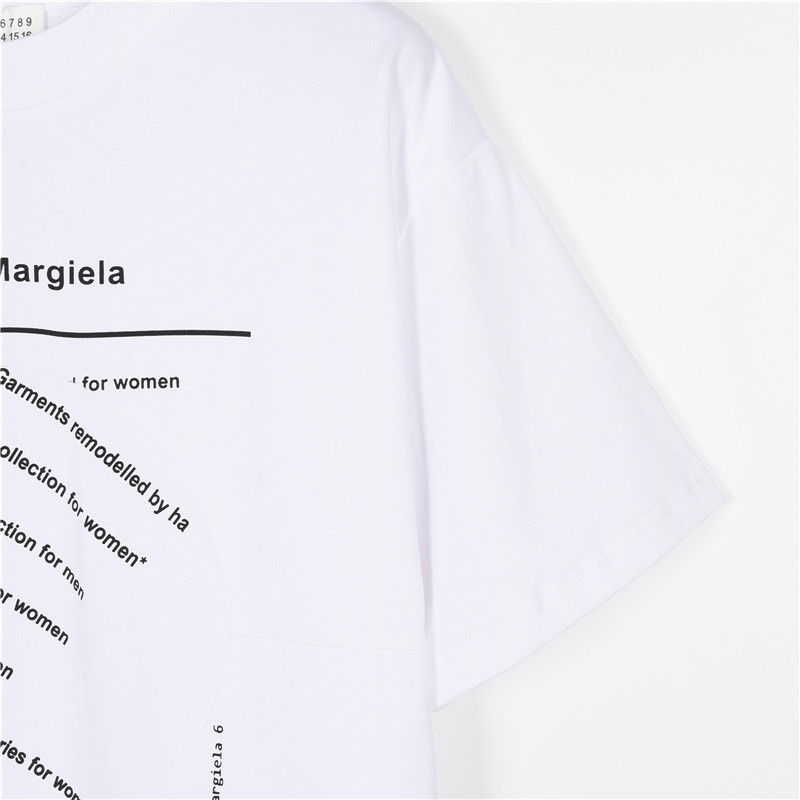 Martin Margiela/马吉拉 拼接圆圈裁剪数字字母印花短袖T恤