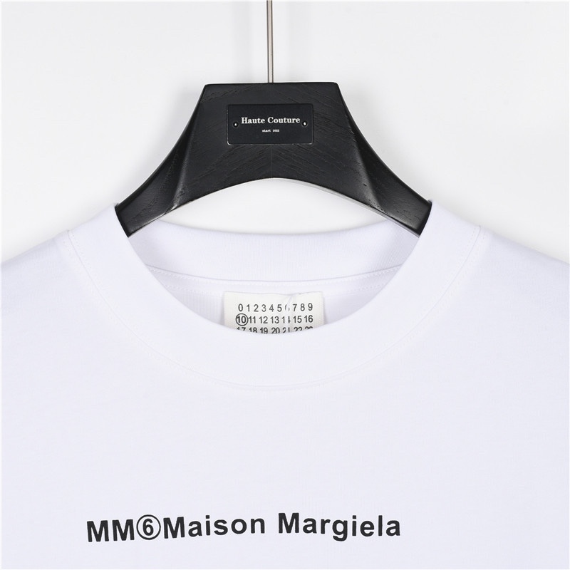 Martin Margiela/马吉拉 拼接圆圈裁剪数字字母印花短袖T恤