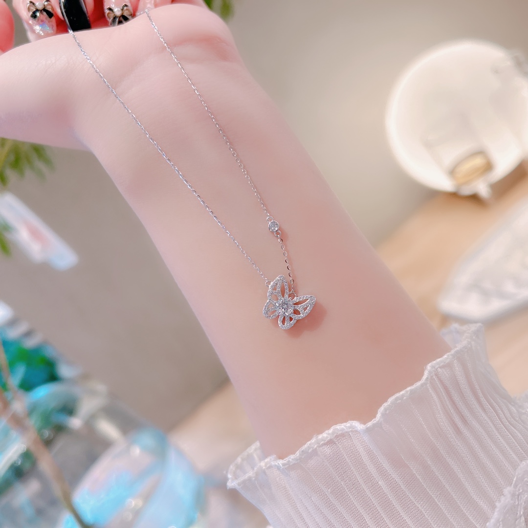 Feinsilber Moissanit Kette Vintage Geschenk für beste Freundin Gold