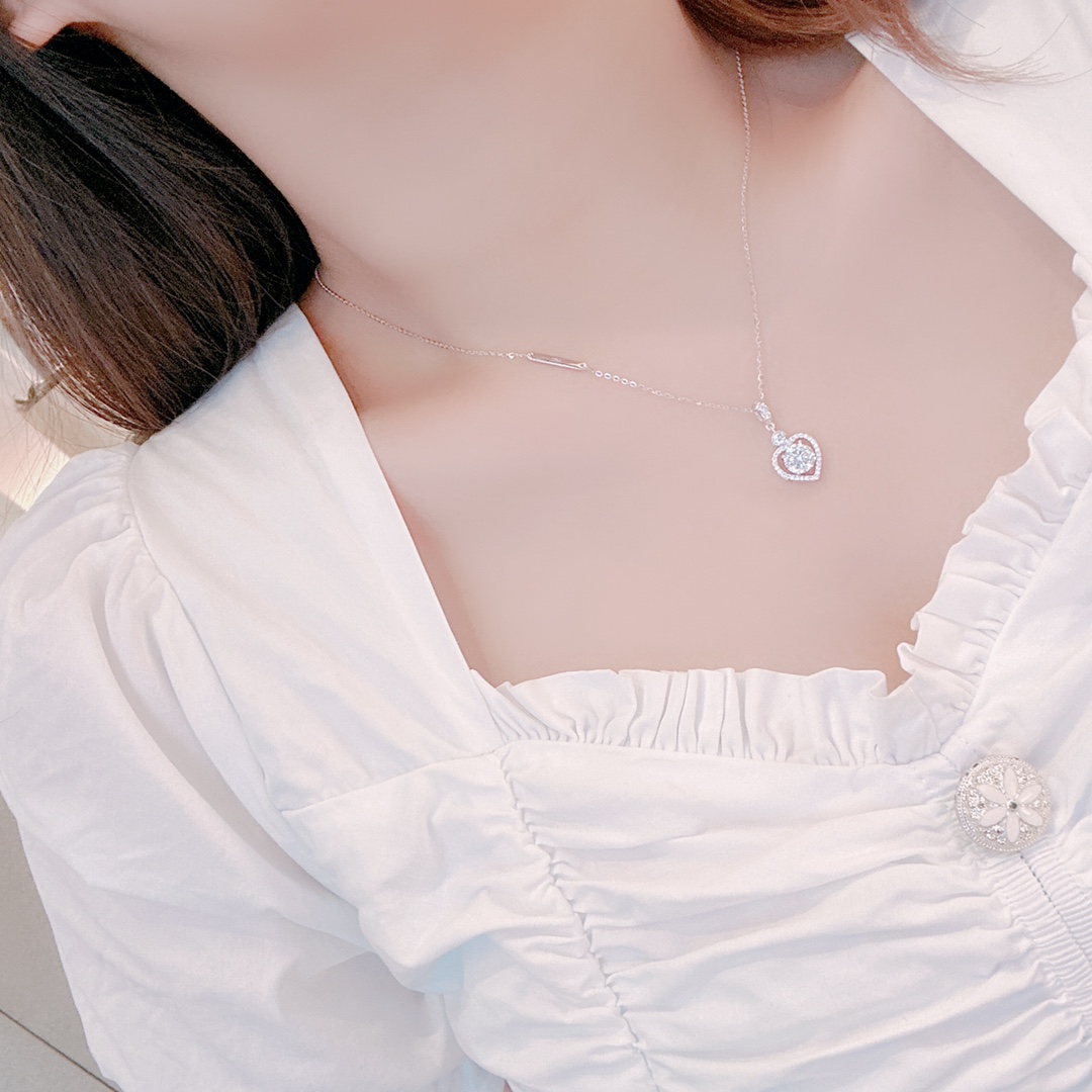 Massivsilber Moissanit Kette Künstlerisch Reise Gold