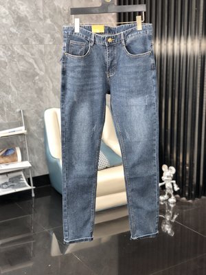 Louis Vuitton Clothing Jeans Men Denim Genuine Leather Fall Collection Fashion