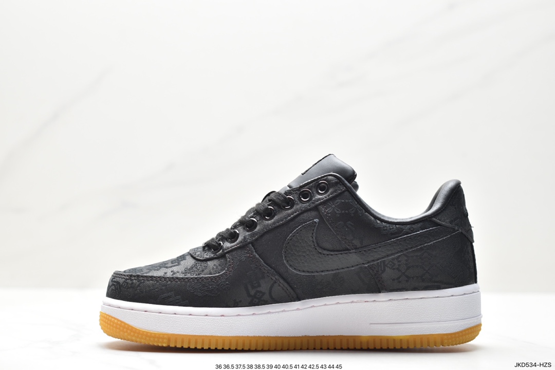 Edison Chen condenses the group CLOT x Fujiwara Hiroshi Lightning Fragment Design x Nike Air Force 1 JT PremiumGame Black Air Force One AO9286-100