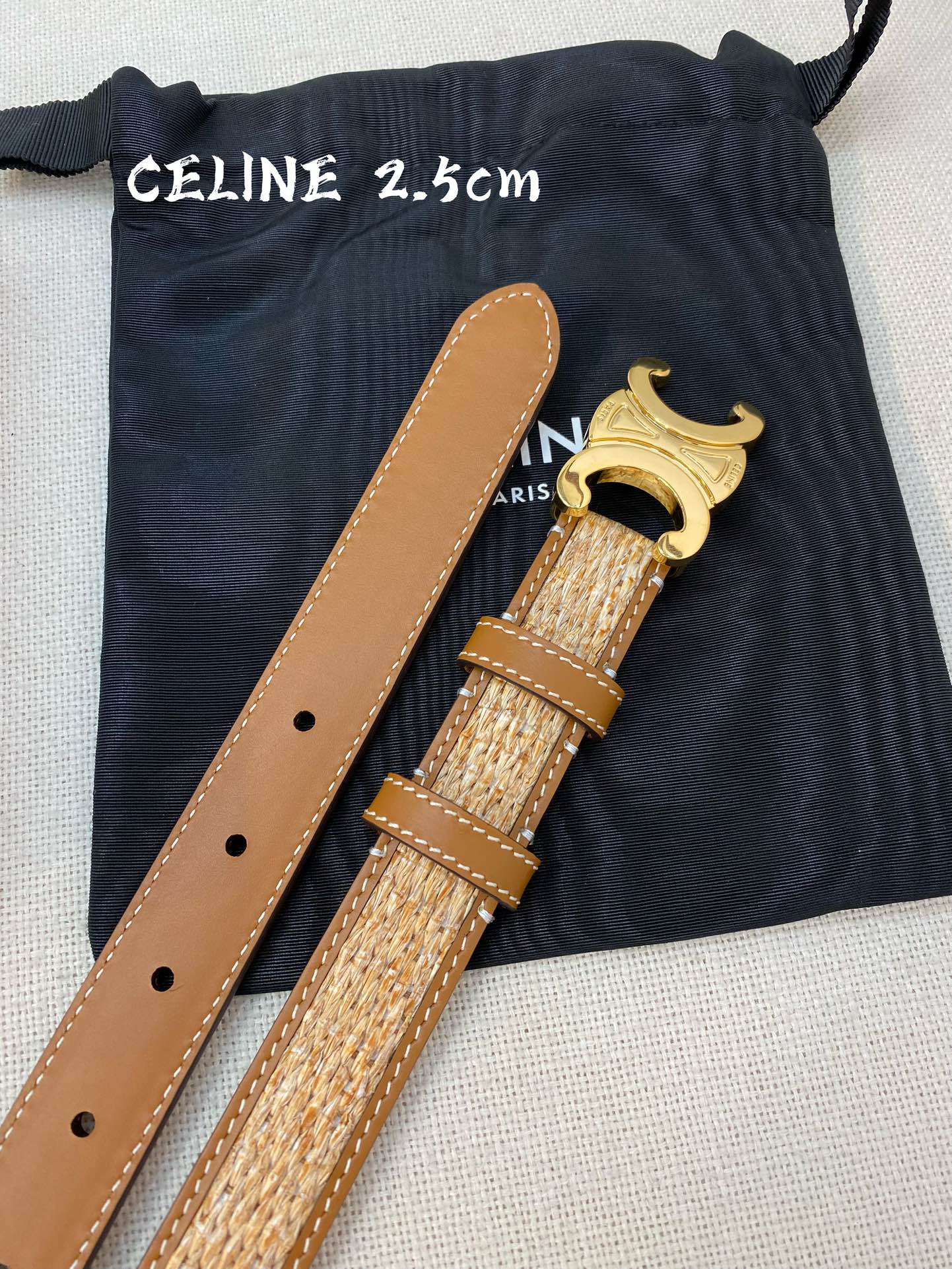 Celine Cinturón Empalme Hebilla de cobre Cuero vaca Colección primavera – verano