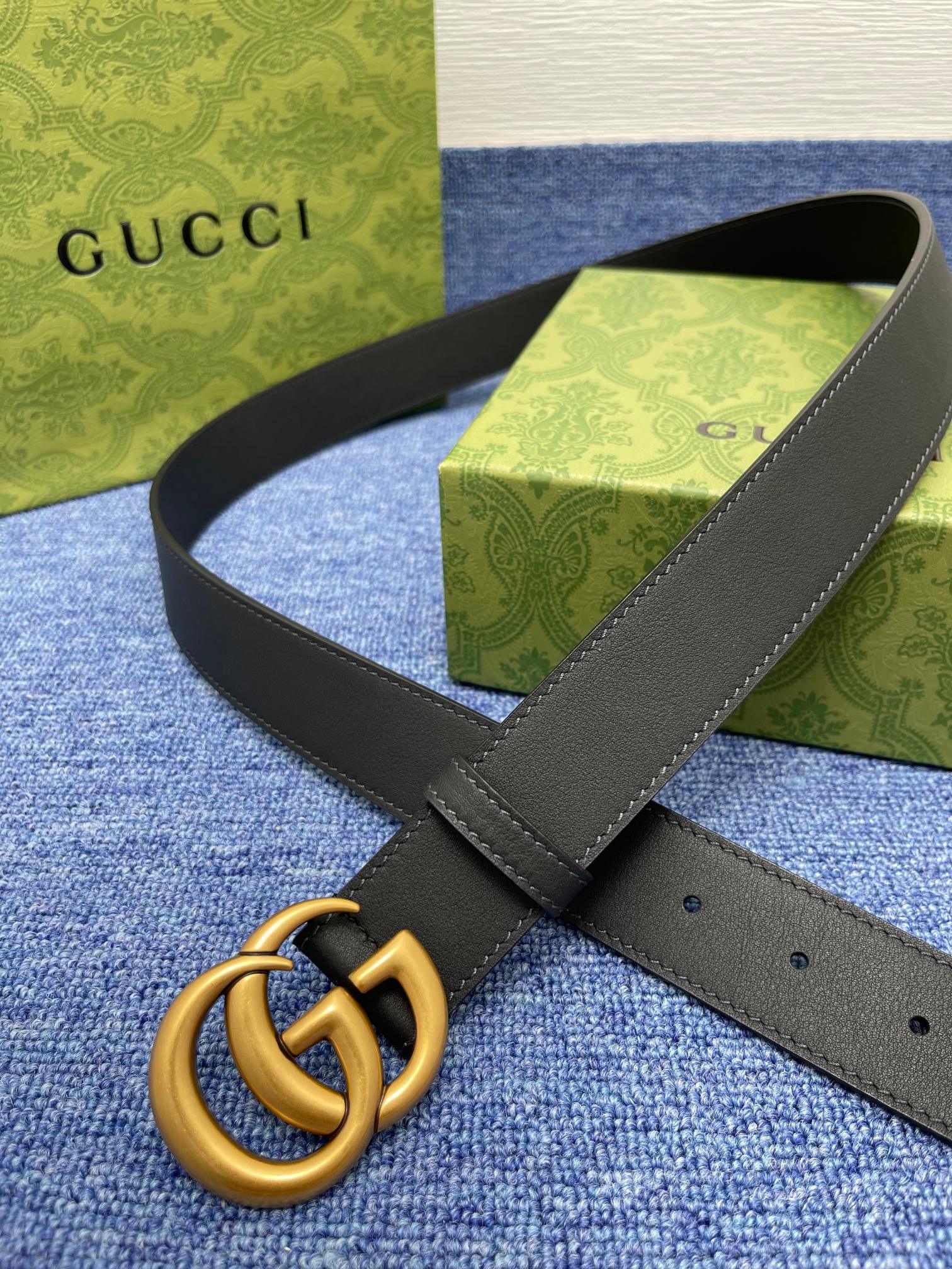 品牌古驰Gucci描述采用高级GucciSignature真皮精制而成触感厚实饰以双G商标带扣腰带为意大