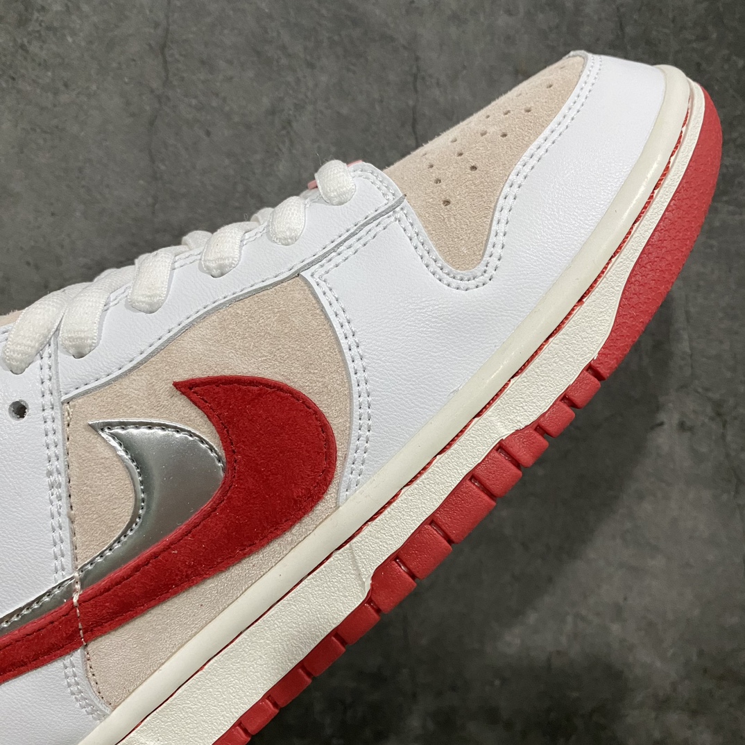 Customized NK Dunk Low High-end Custom Valentine's Day Limited Double Hook White and Red CT2552-188