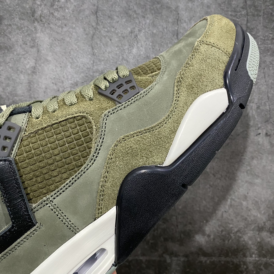 Original version of Air Jordan 4 ”Olive Canvas” military green low-top non-slip shock-absorbing wear-resistant FB9927-200