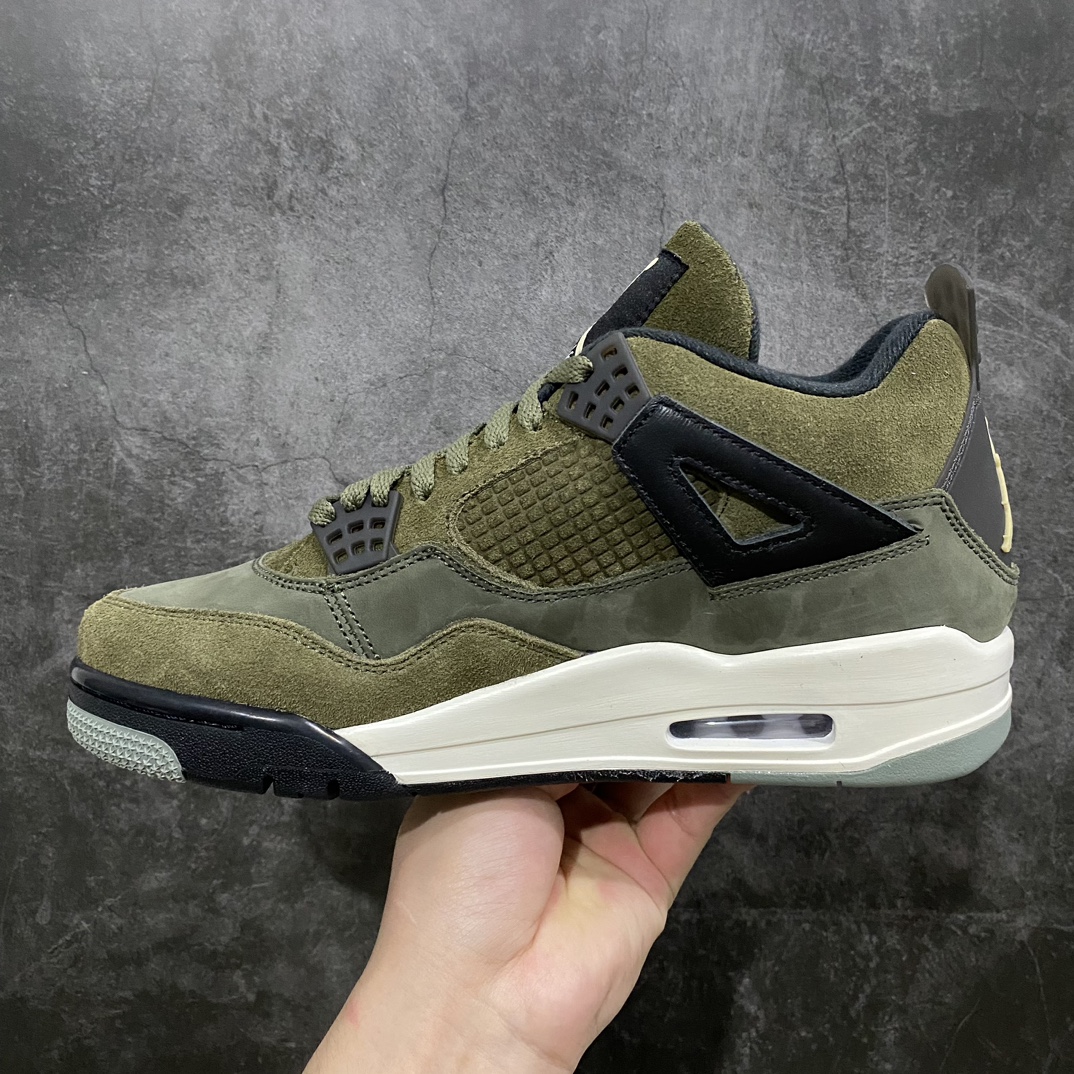 Original version of Air Jordan 4 ”Olive Canvas” military green low-top non-slip shock-absorbing wear-resistant FB9927-200