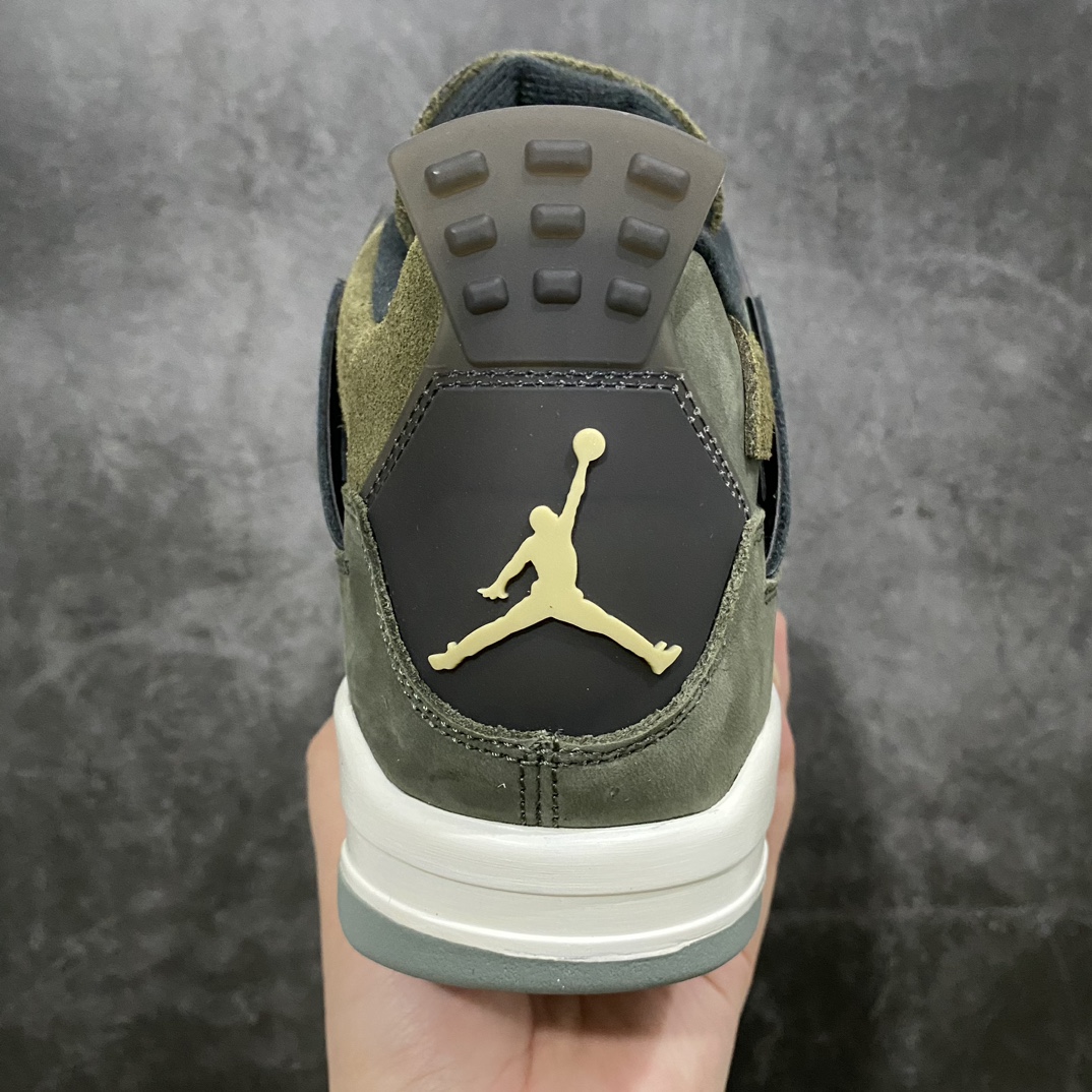 Original version of Air Jordan 4 ”Olive Canvas” military green low-top non-slip shock-absorbing wear-resistant FB9927-200