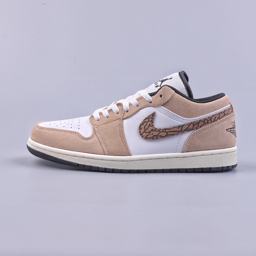 200 外贸 Air Jordan 1 Low AJ1 乔1白黄爆裂纹 低帮文化休闲板鞋 DZ4130-201