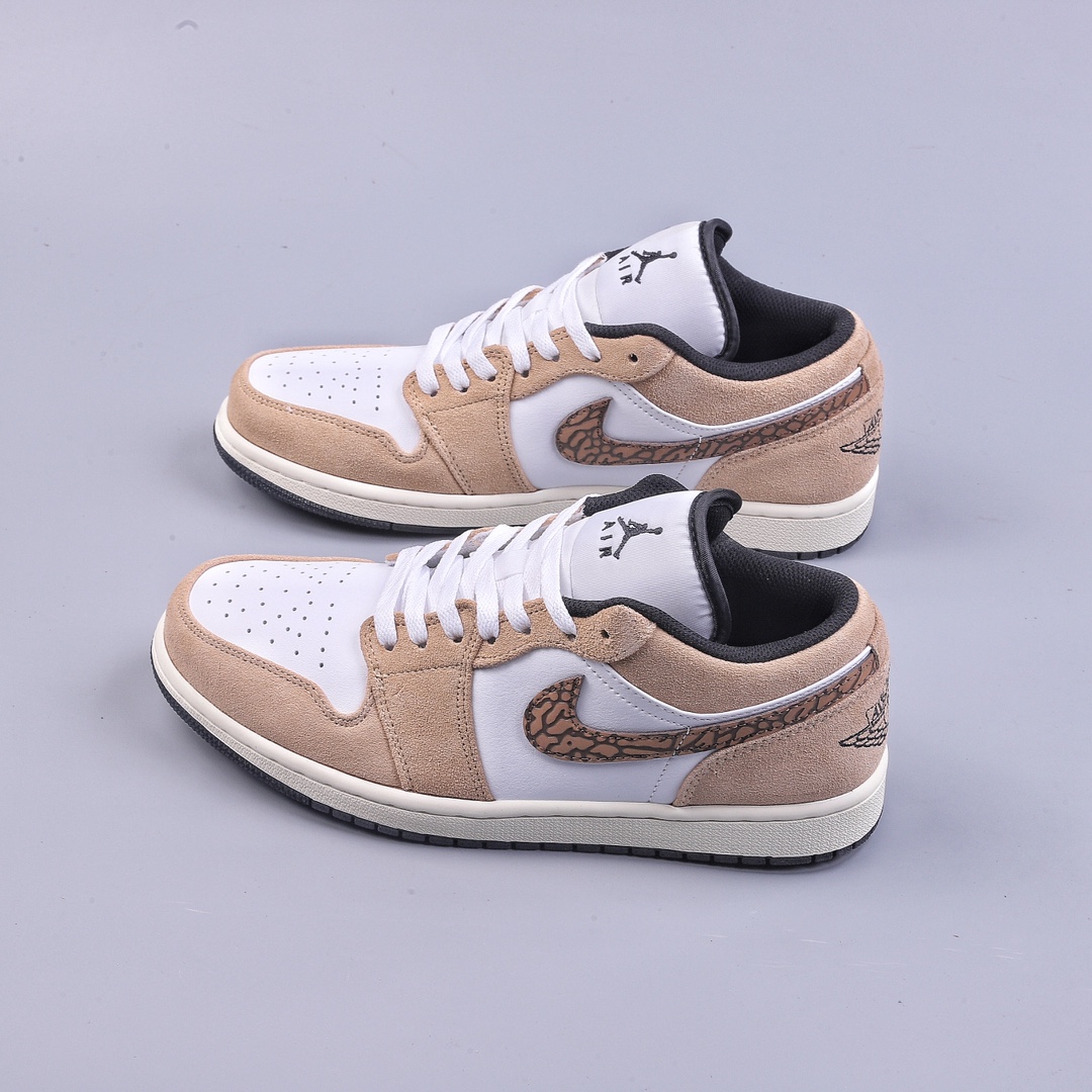 200 外贸 Air Jordan 1 Low AJ1 乔1白黄爆裂纹 低帮文化休闲板鞋 DZ4130-201