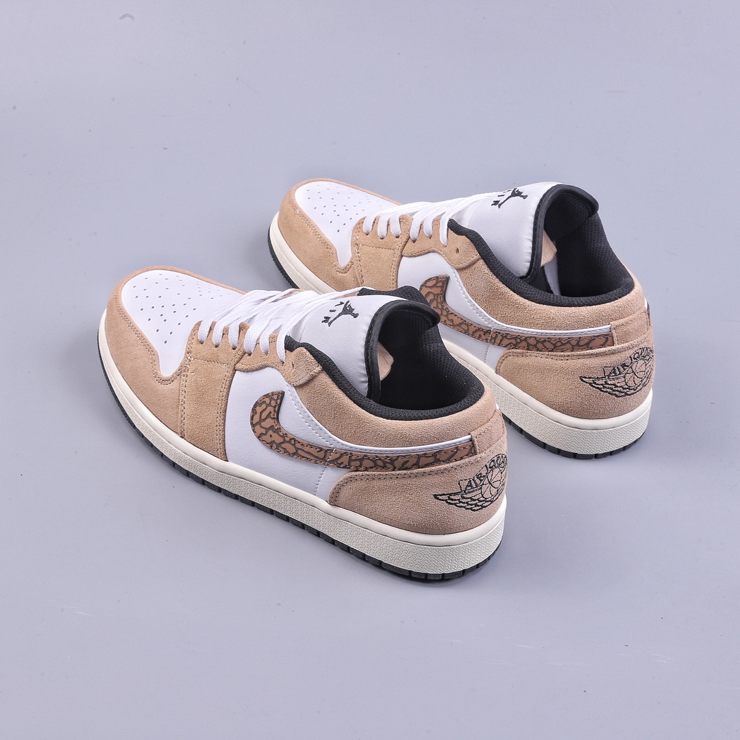 200 外贸 Air Jordan 1 Low AJ1 乔1白黄爆裂纹 低帮文化休闲板鞋 DZ4130-201