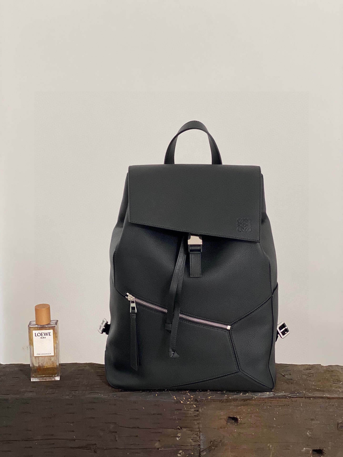 Loewe Puzzle Bags Backpack Black Calfskin Cowhide