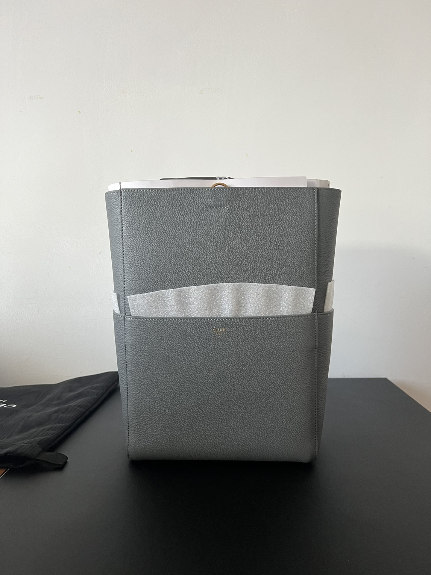 [More details] Newly photographed Celine pebbled bucket bag, original genuine grade. Thick Togo calfskin imported from ItalyNubuck calfskin insid