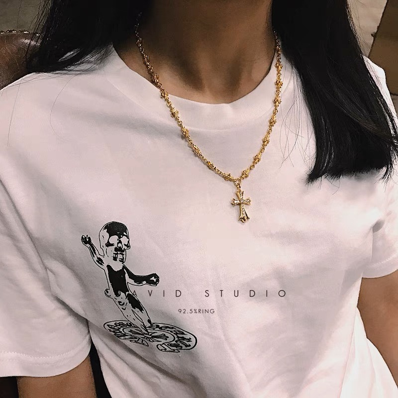 NO:109866,david cross 925 sterling silver 22K vacuum gold plated women's trendy necklace Cross couple pendant, jewelry boutique, necklace, pure silver, gold plating19860909david 十字架925纯银22K真空电镀金女款潮流项链 十字架情侣吊坠,,饰品精品,necklace,pure silver,gold plating,Jewelry