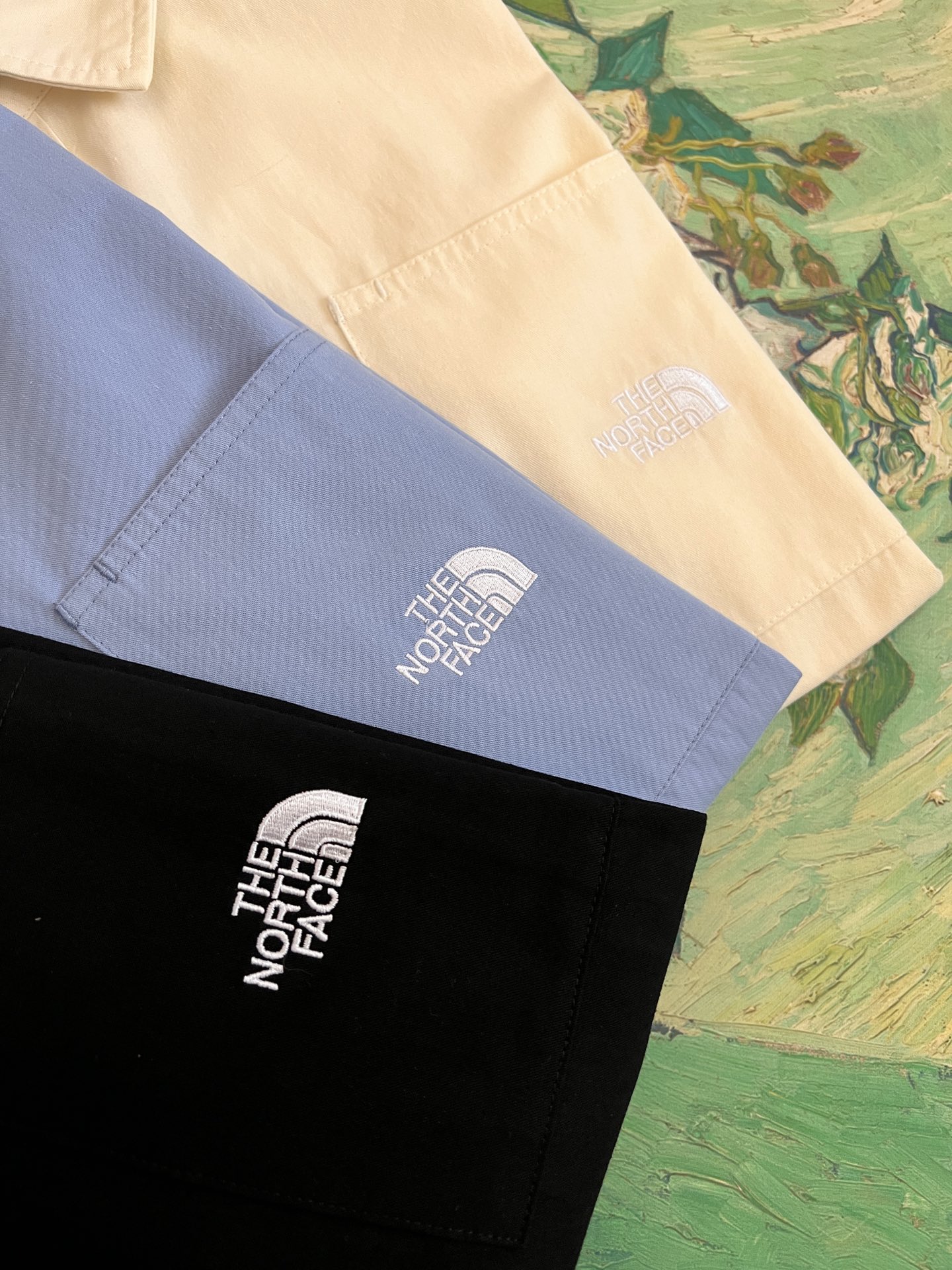 Korean Order: The North Face Embroidered Logo Shirt, Urban Style, Pure Cotton, Couples. - 图片 4