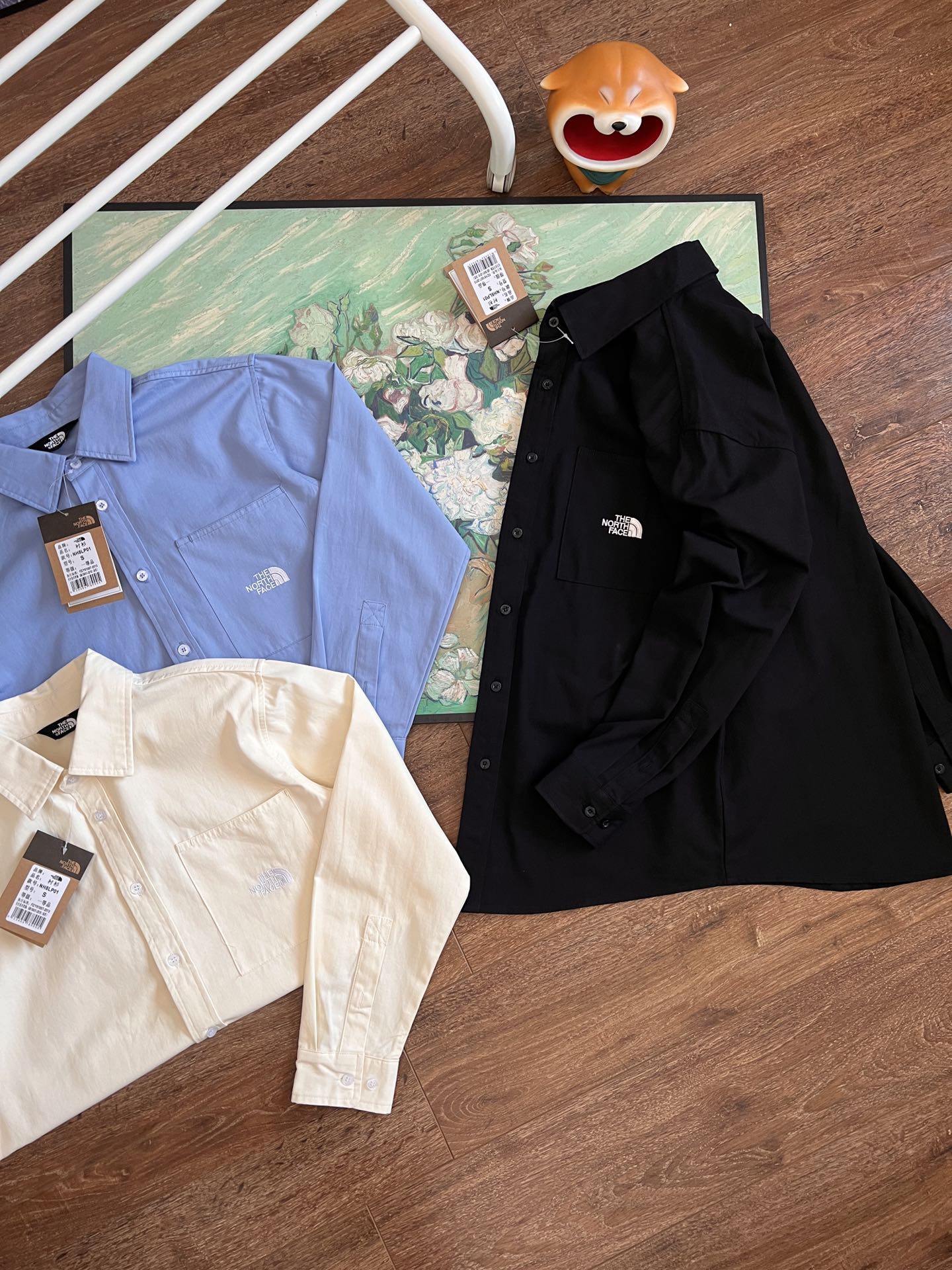 Korean Order: The North Face Embroidered Logo Shirt, Urban Style, Pure Cotton, Couples. - 图片 5