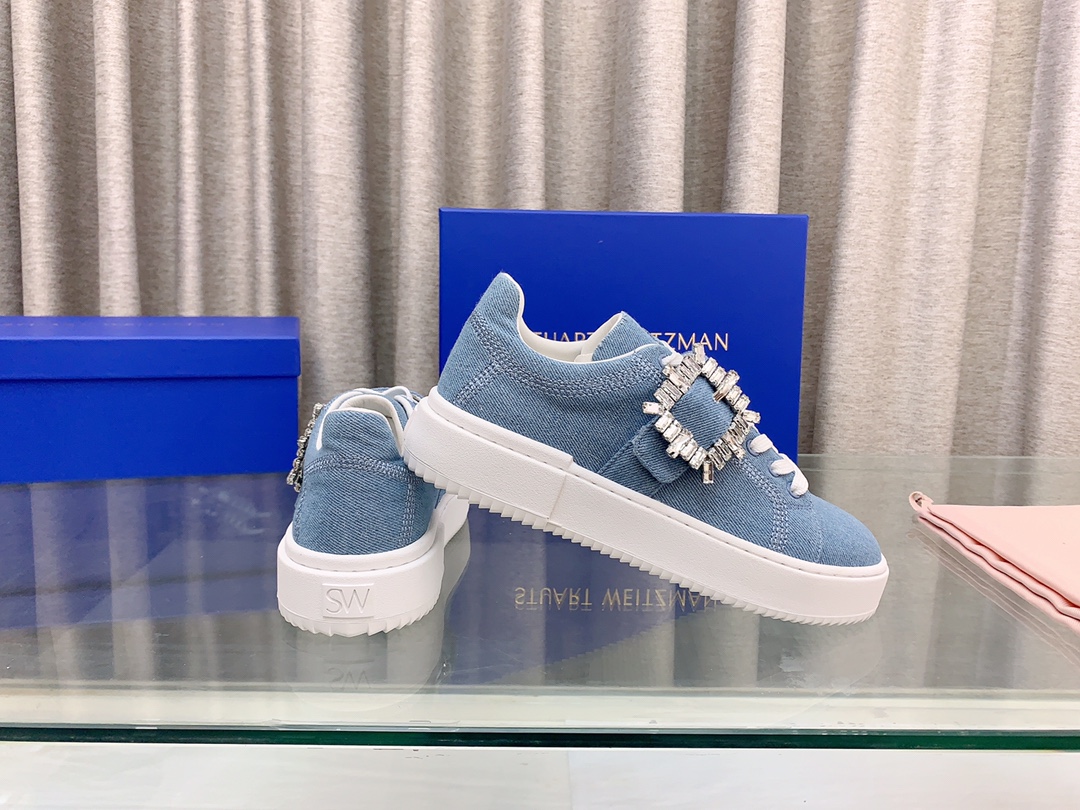 Stylish Stuart Weitzman SW Low Recreational Sports Shoes with Water Drills - 图片 6