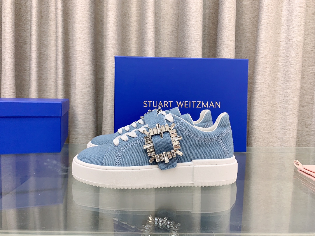Stylish Stuart Weitzman SW Low Recreational Sports Shoes with Water Drills - 图片 5
