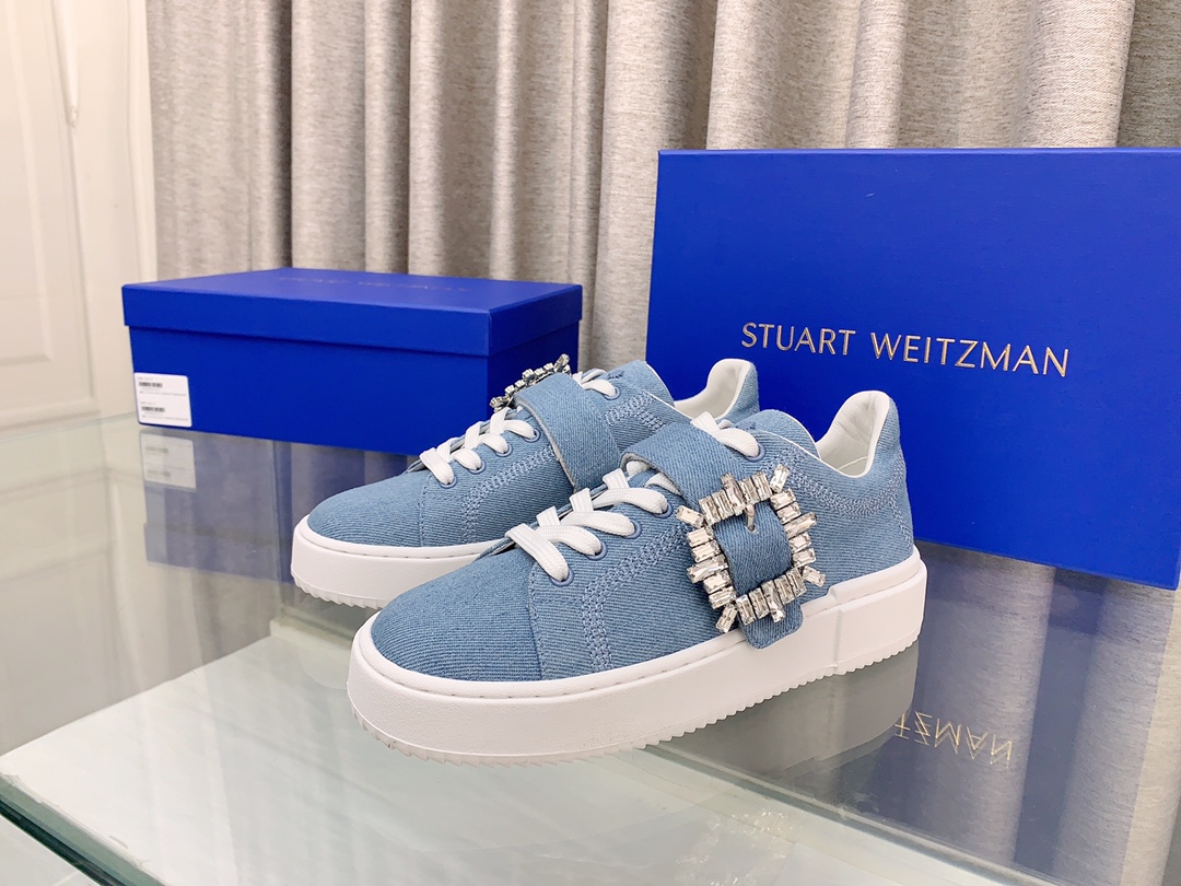 Stylish Stuart Weitzman SW Low Recreational Sports Shoes with Water Drills - 图片 3