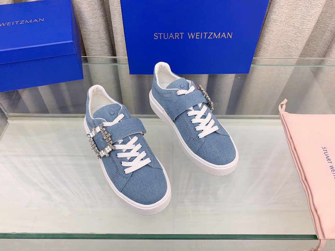 Stylish Stuart Weitzman SW Low Recreational Sports Shoes with Water Drills