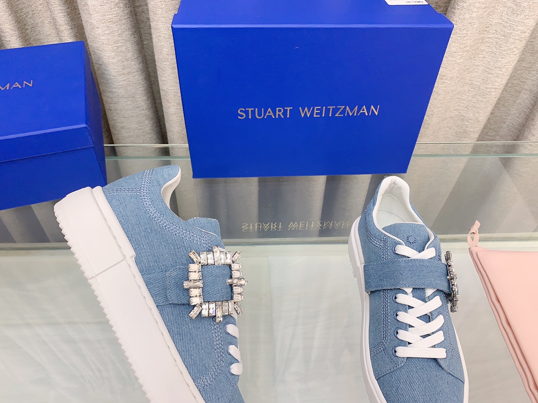 Stylish Stuart Weitzman SW Low Recreational Sports Shoes with Water Drills - 图片 7
