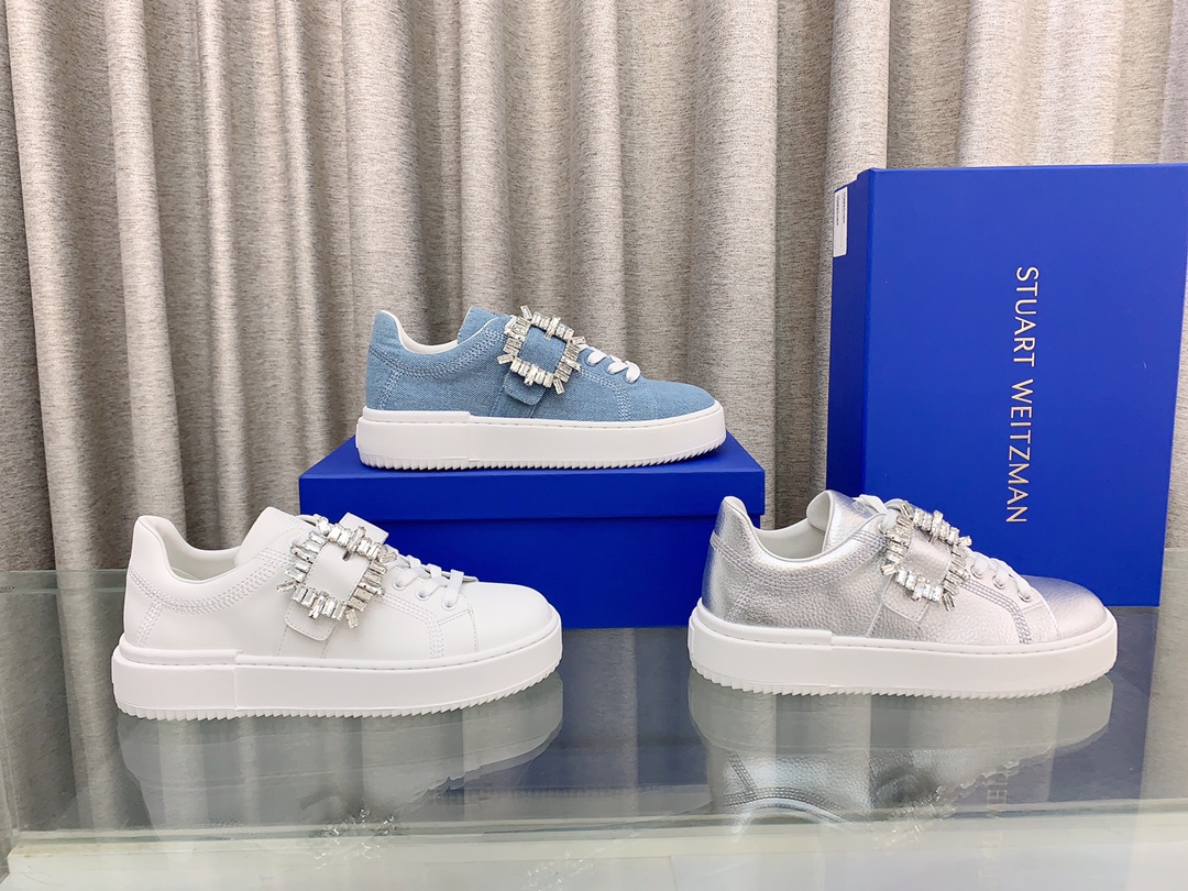 Stylish Stuart Weitzman SW Low Recreational Sports Shoes with Water Drills - 图片 9