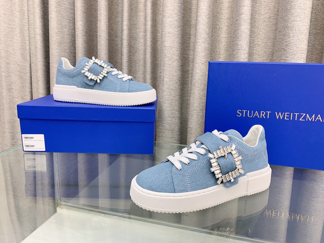 Stylish Stuart Weitzman SW Low Recreational Sports Shoes with Water Drills - 图片 4
