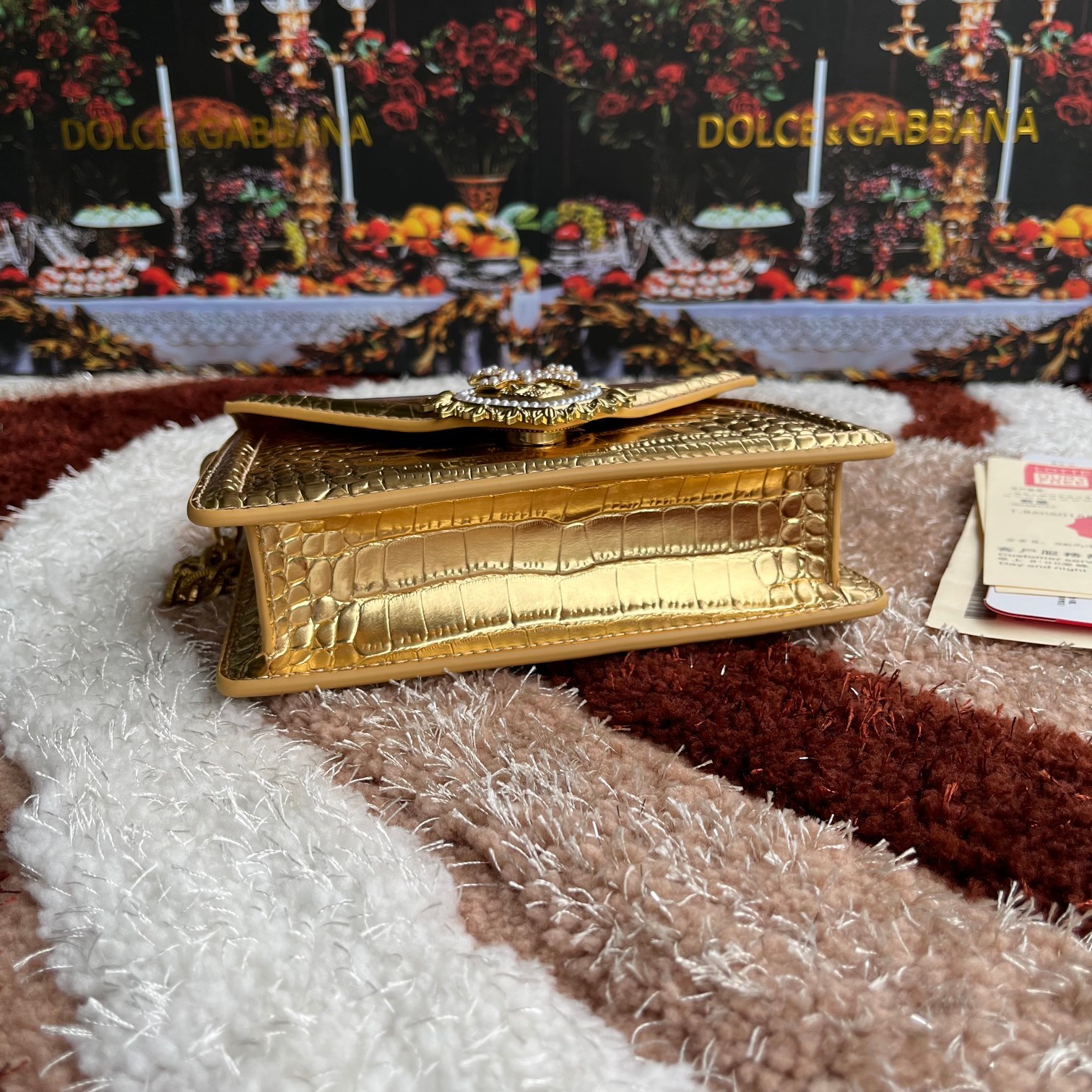 Dolce&Gabbana杜嘉班纳链条手提斜挎包款号6613鳄鱼纹原单细腻手工制造进口牛皮配以原厂五金包
