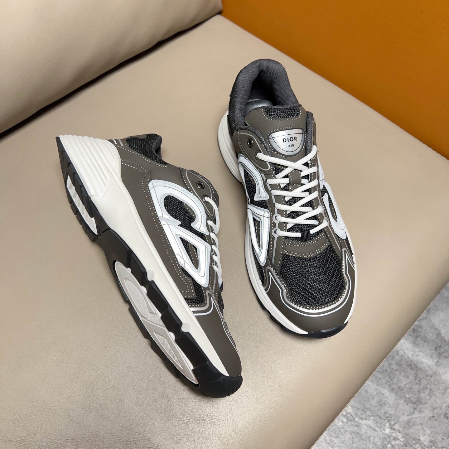 Dior B30 Men's Sneakers Grey Mesh CD30 Reflective Logo Size 38-45 4 a1690620440872 0255