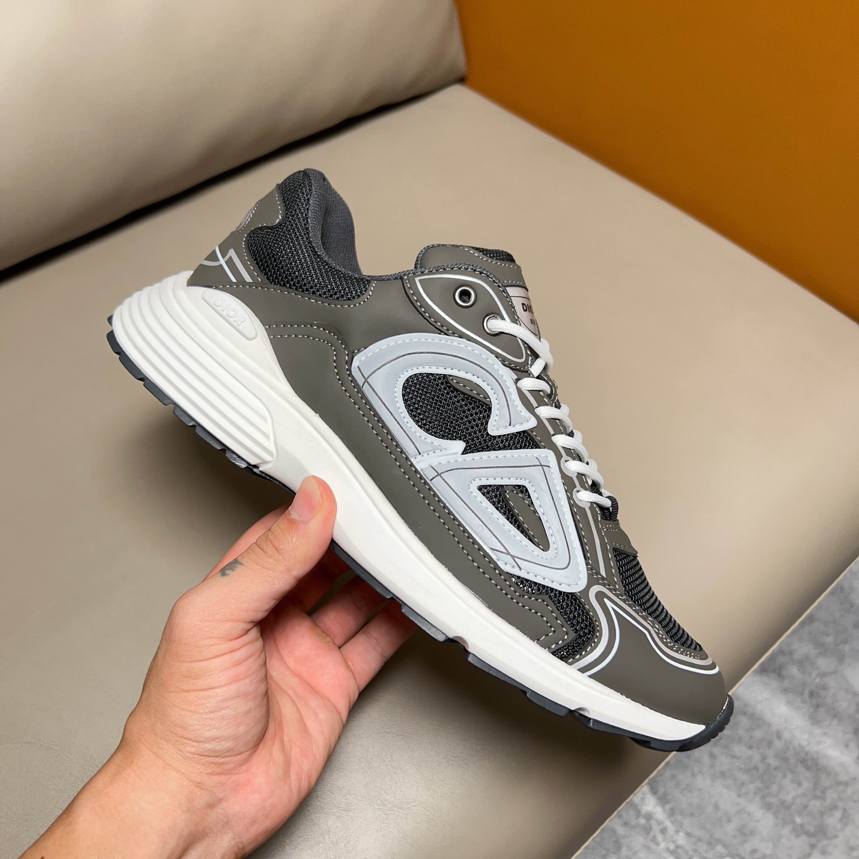 Dior B30 Men's Sneakers Grey Mesh CD30 Reflective Logo Size 38-45 6 a1690620440874 8775