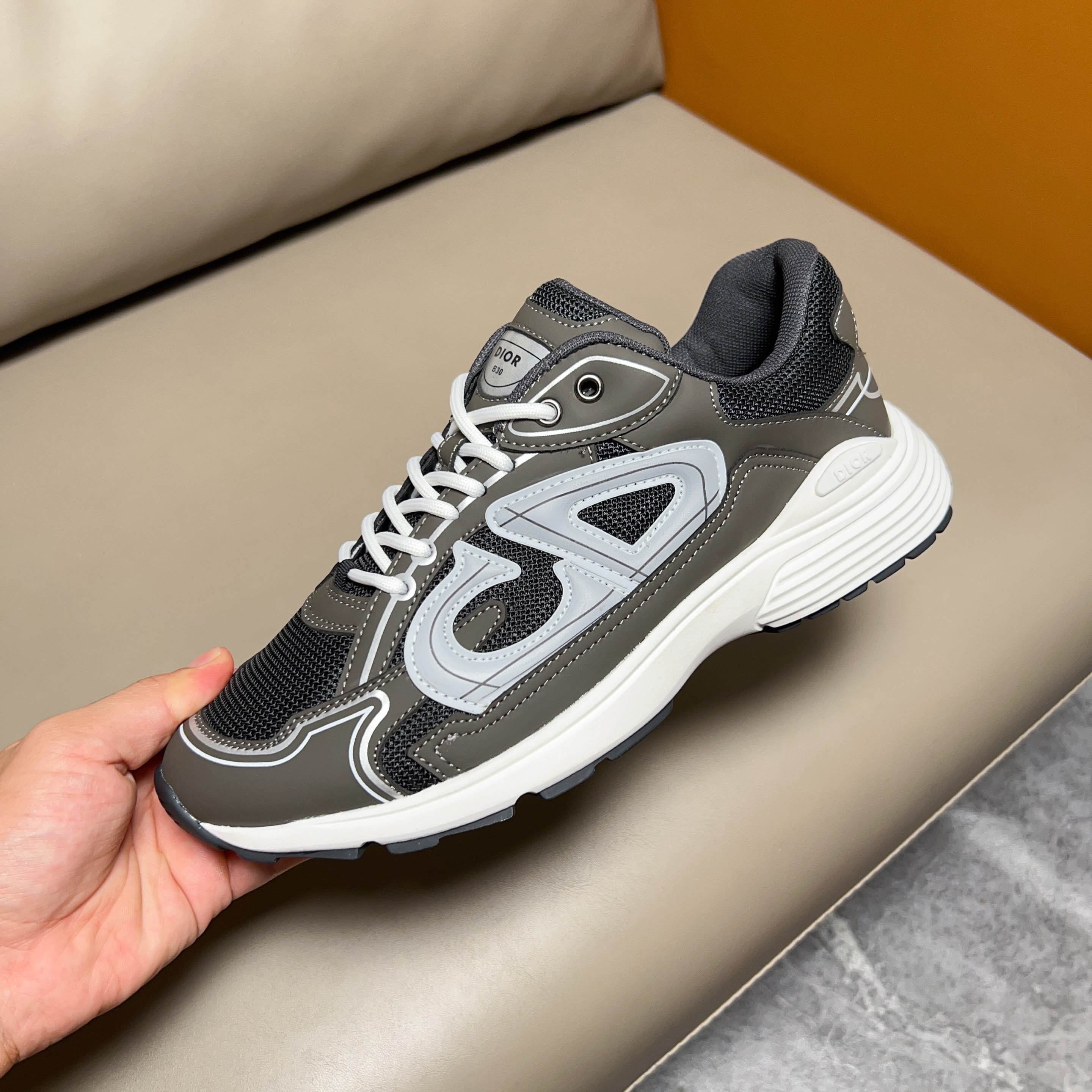 Dior B30 Men's Sneakers Grey Mesh CD30 Reflective Logo Size 38-45 7 a1690620440875 6328