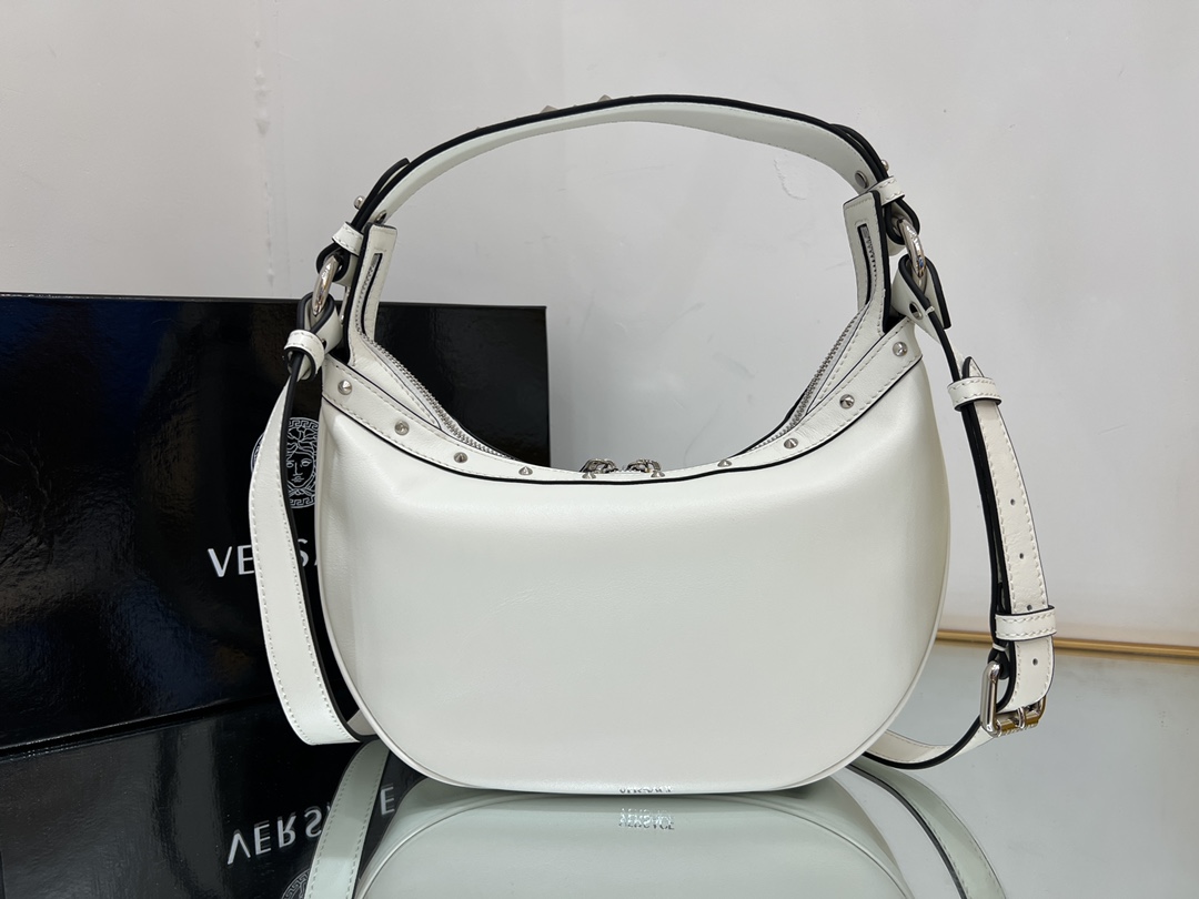 Versace Medusa Leather Shoulder Bag with Removable Straps and Gold Details - 图片 3
