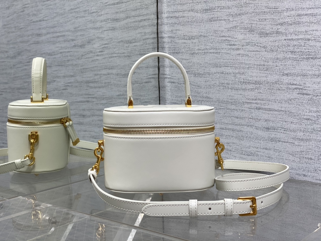 Dior Signature Vanity Cosmetic Case Handbag with Adjustable Strap