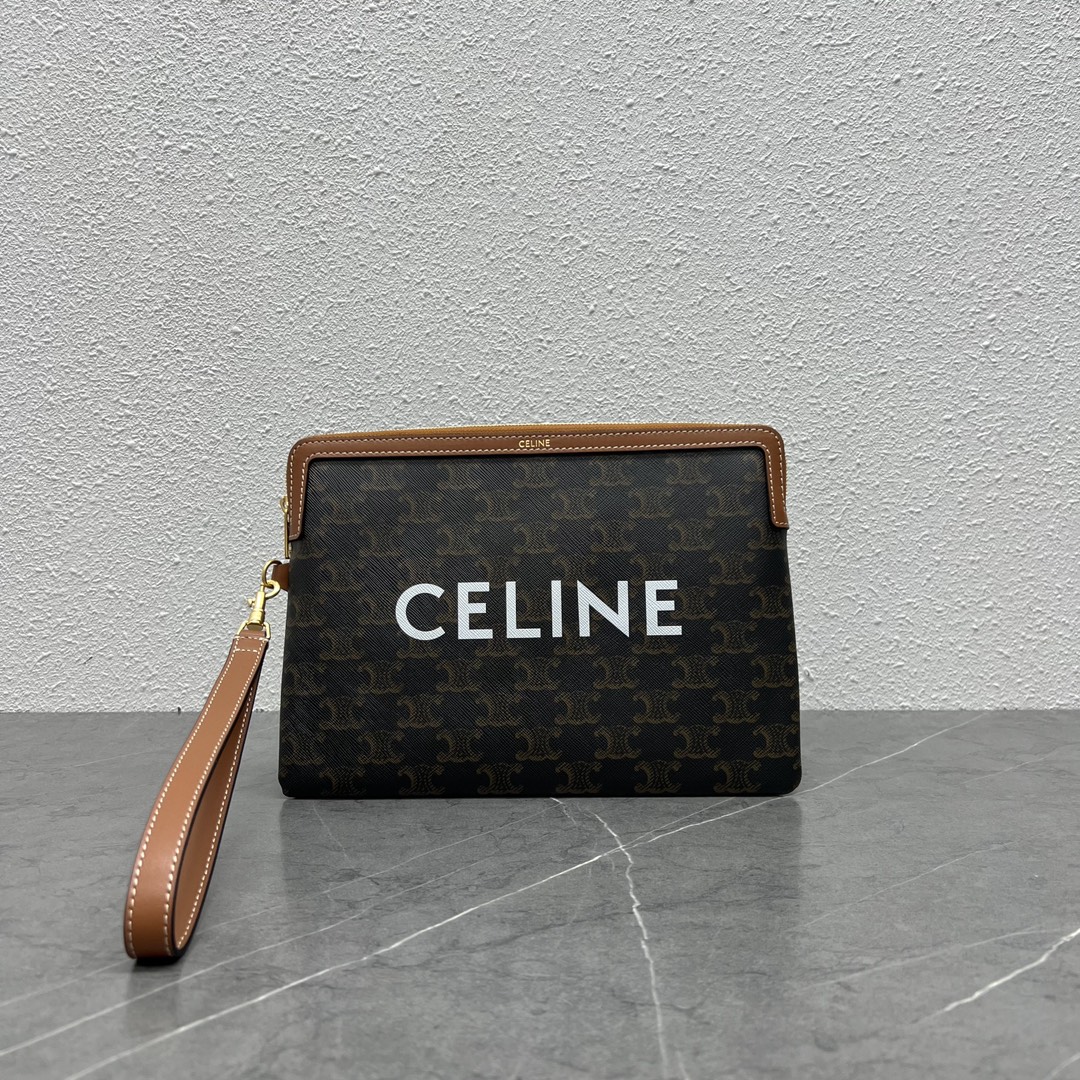 Celine Clutches & Pouch Bags Brown Yellow